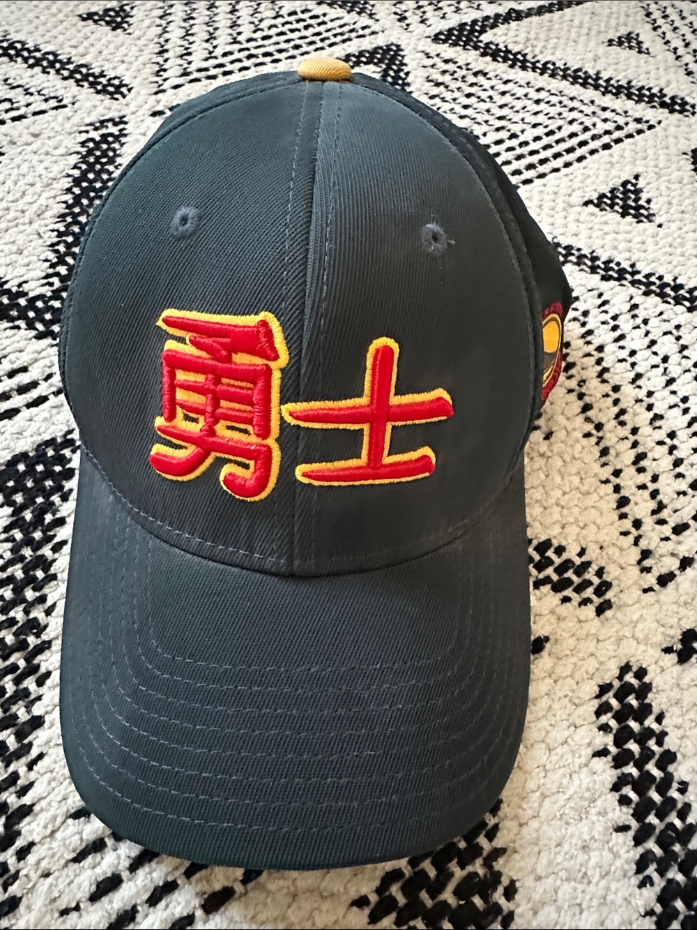 Adidas Dark Gray Baseball Cap with Red and Yellow Embroidery
